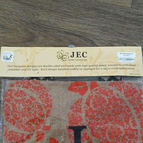 Harvest Pumpkin Monogram Flag Size W12.5"x L 15.5" - Picture 6 of 6